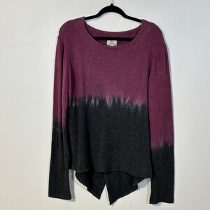 Ark Imports Sweater Women’s Size XXL Purple Gray Long Sleeve Layered Back NWT